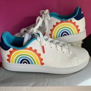 RARE Fabulous Adidas Advantage K Rainbow court-style sneakers !